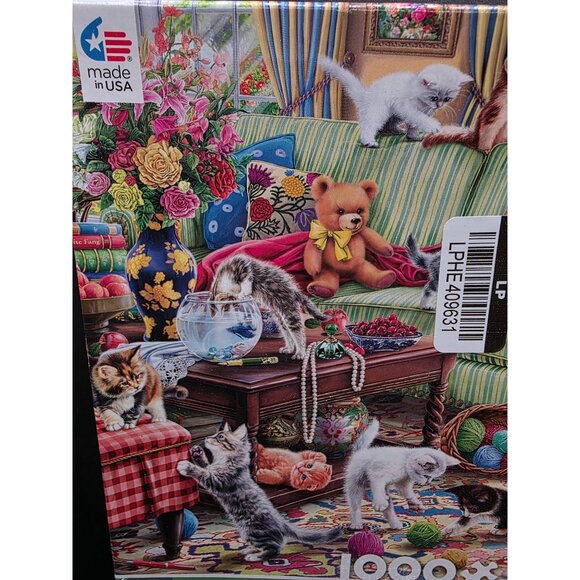 Ceaco 1000-Piece Jigsaw Puzzle "Kittens In The Living Room" - Picture 2 of 5